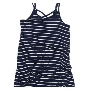 Mossimo Navy Blue and White Striped Dress